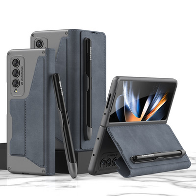 Πολυτελής επιμετάλλωση θήκη για στυλό S για Samsung Galaxy Z Fold 3 4 Fold4 5G Fold3 Fold 2 Fold2 με φιλμ προστασίας οθόνης