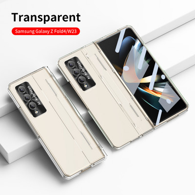 Magnetinis belaidžio įkrovimo dėklas, skirtas Samsung Galaxy Z Fold 3 4 5G Matel objektyvo apsauga su ekrano stiklo plėvelės dangteliu, skirtas sulankstyti 4