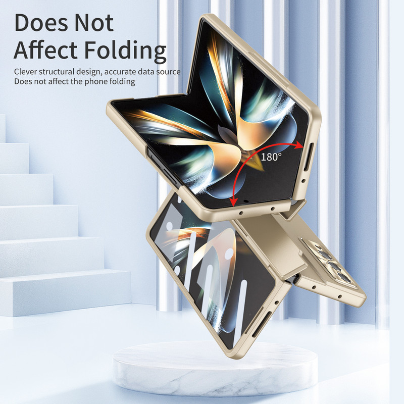 Magnetinis belaidžio įkrovimo dėklas, skirtas Samsung Galaxy Z Fold 3 4 5G Matel objektyvo apsauga su ekrano stiklo plėvelės dangteliu, skirtas sulankstyti 4