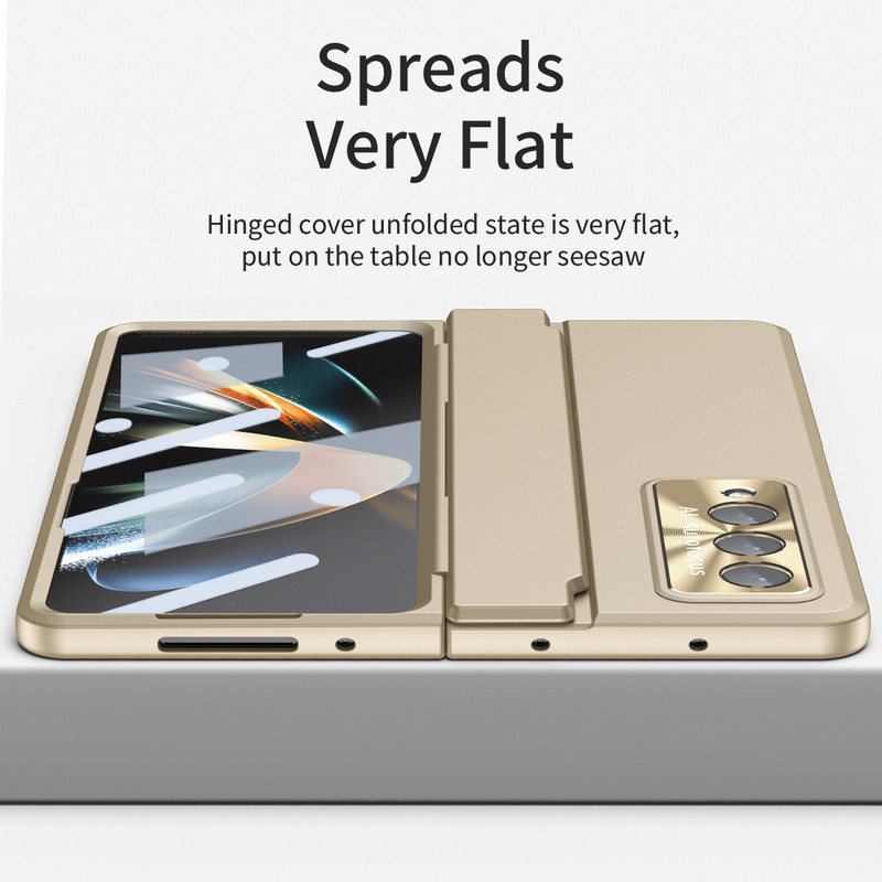 Magnetinis belaidžio įkrovimo dėklas, skirtas Samsung Galaxy Z Fold 3 4 5G Matel objektyvo apsauga su ekrano stiklo plėvelės dangteliu, skirtas sulankstyti 4