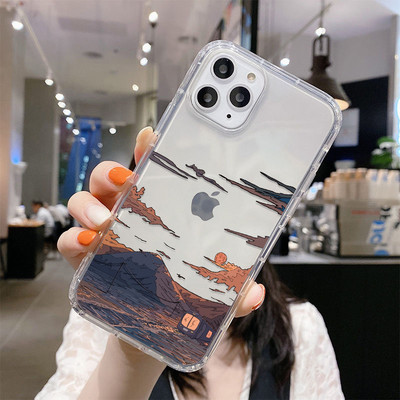 Κορεατική θήκη τηλεφώνου Sunset Scenery Funda για iPhone 13 Θήκη για iPhone 11 14 12 Pro Max XR XS Max X 7 8 Plus SE 13 Mini Soft Cover