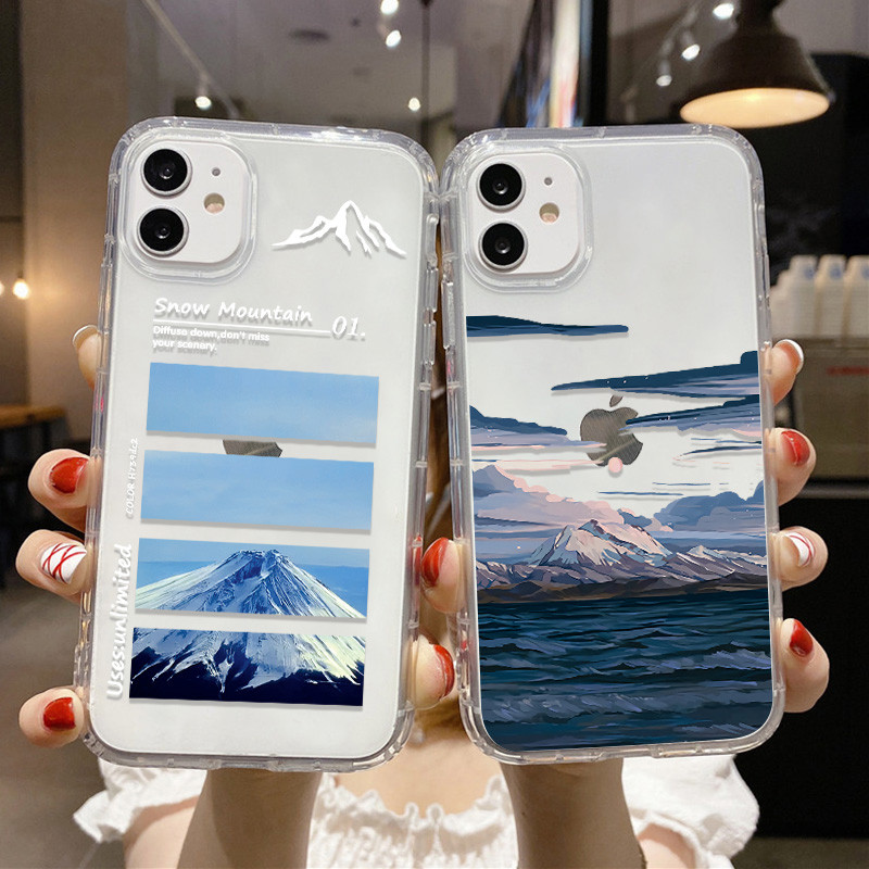 Κορεατική θήκη τηλεφώνου Sunset Scenery Funda για iPhone 13 Θήκη για iPhone 11 14 12 Pro Max XR XS Max X 7 8 Plus SE 13 Mini Soft Cover