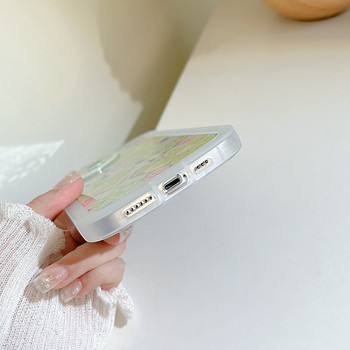 Прозрачен калъф с ягодови цветя за iPhone 11 Калъф iPhone 13 12 Pro Max XS X XR 7 8 Plus SE Мек силиконов удароустойчив калъф