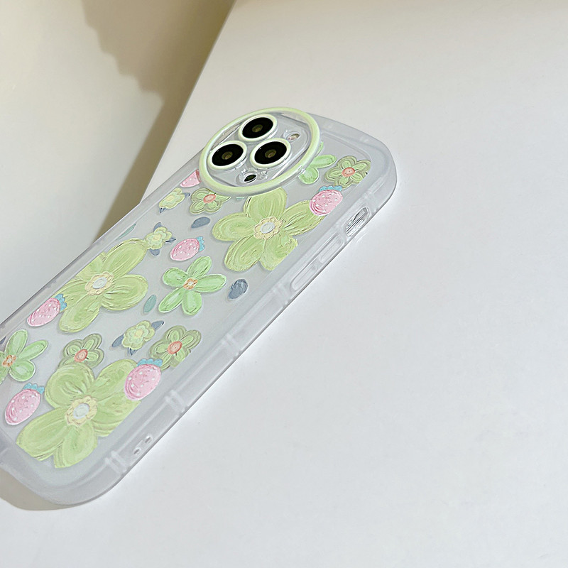 Прозрачен калъф с ягодови цветя за iPhone 11 Калъф iPhone 13 12 Pro Max XS X XR 7 8 Plus SE Мек силиконов удароустойчив калъф