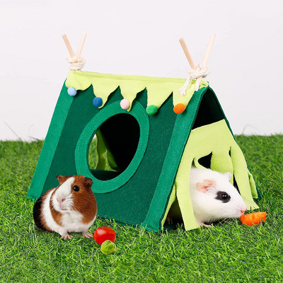 Small Pet Rabbit Nest Χάμστερ Γωνιακό Σπίτι Σκηνής Τσόχα Ύφασμα Σκίουρος Μικρό κρησφύγετο κουνελιών Nest Pet Corner Cage Προμήθειες για κατοικίδια