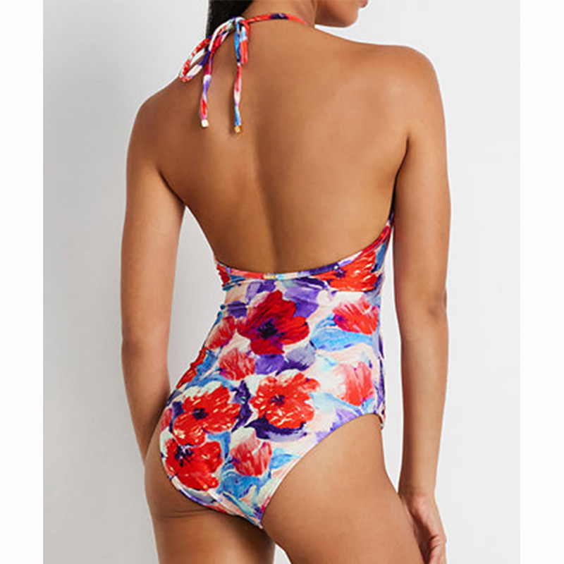 Costum de baie pentru femei 2022 costum de baie retro pentru femei Costume de baie dintr-o bucată Îmbrăcăminte de plajă cu mâneci bufante Bikini imprimat la modă de lux