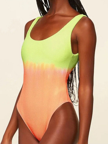 Gradient One Piece Μαγιό Tie Dye Μπικίνι με ραβδώσεις Μονοκίνι μαγιό Γυναικεία μαγιό Push Up Bodysuit Thong Biquini