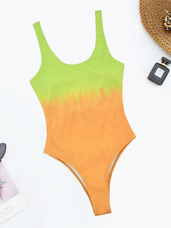 Gradient One Piece Μαγιό Tie Dye Μπικίνι με ραβδώσεις Μονοκίνι μαγιό Γυναικεία μαγιό Push Up Bodysuit Thong Biquini