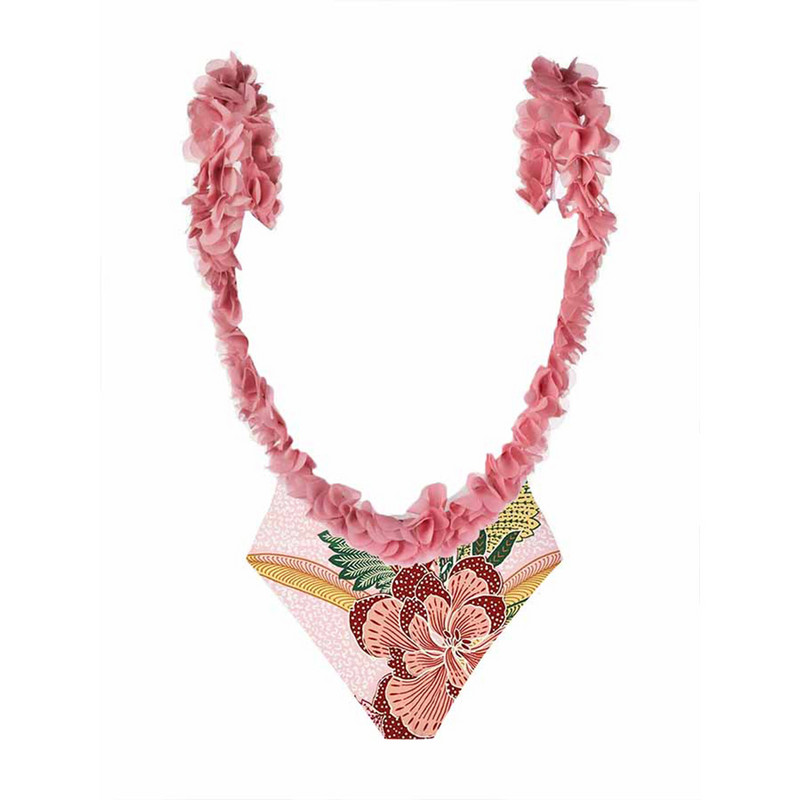 Vintage jednodijelni kupaći kostim s cvjetnim printom u boji, blagdanska haljina za plažu, dizajnerski kupaći kostim s ružičastim uzorkom, ljetna odjeća za surfanje