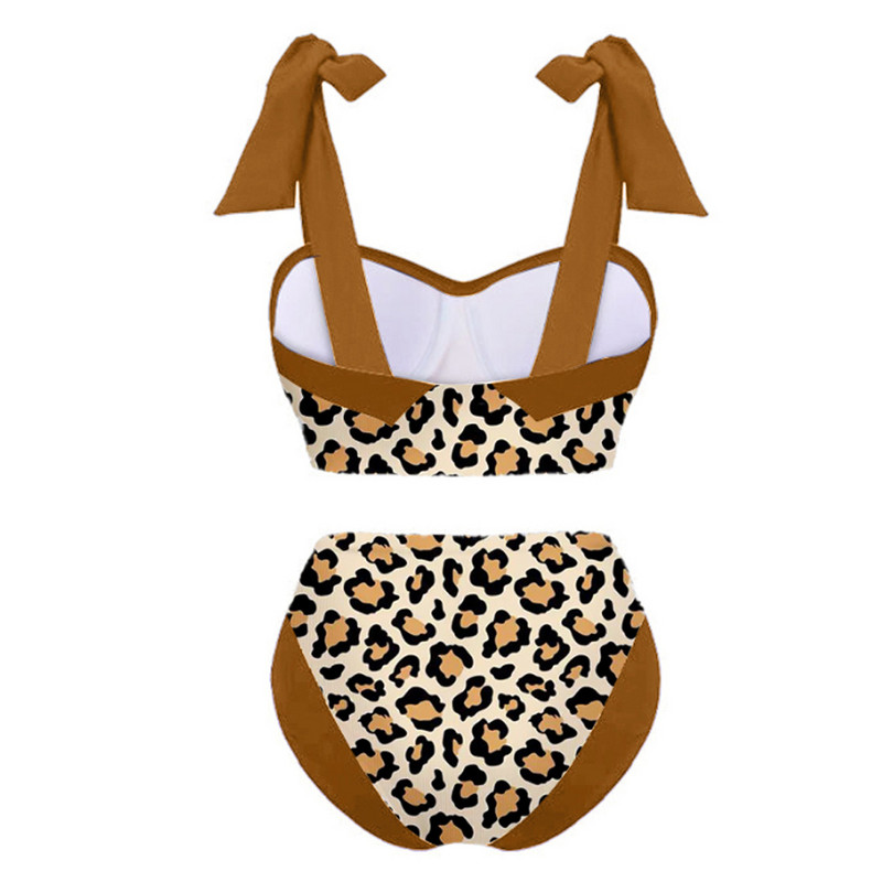 Retro ženski jednodijelni kupaći kostim Kupaći kostim za prekrivanje Retro blagdanska haljina za plažu Suknja s leopard printom Ljetna odjeća za surfanje Kupaći kostim