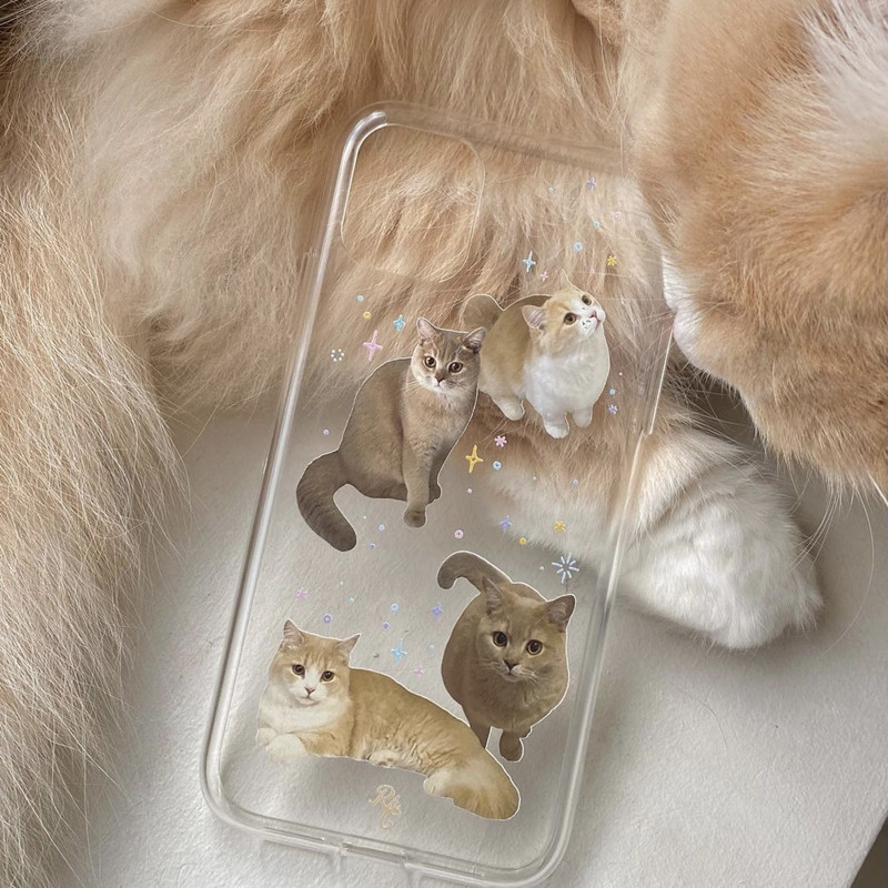 Kawaii Orange Cat prozirna maska za telefon za Samsung S22 S21 Ultra S21 plus S20 S10 A21S A50 A51 A52 A72 A70 Note 9 10 20 Slatka maska