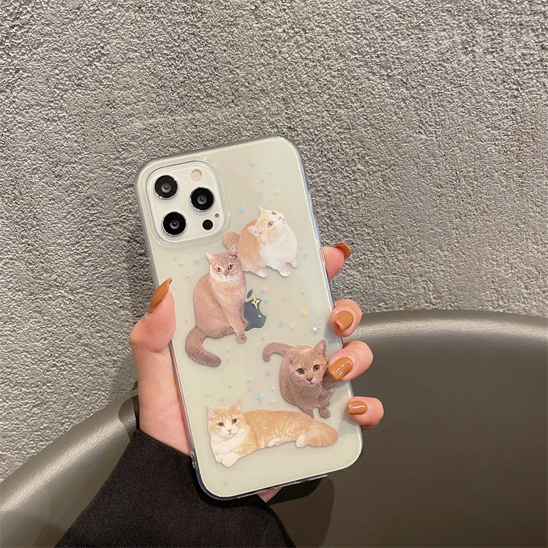 Kawaii Orange Cat prozirna maska za telefon za Samsung S22 S21 Ultra S21 plus S20 S10 A21S A50 A51 A52 A72 A70 Note 9 10 20 Slatka maska