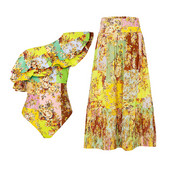 Costum de baie retro pentru femeie cu fustă Costum de baie asimetric de vacanță Rochie de plajă Costum de baie de designer Îmbrăcăminte de surf de vară