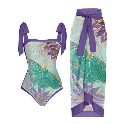 Costum de baie retro pentru femeie Imbracaminte de plajă de vacanță Rochie de plajă imprimată Costum de baie de designer vintage Îmbrăcăminte de surf de vară