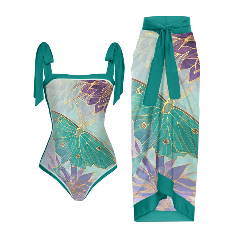 Női retro fürdőruha Ünnepi strandruha Nyomtatott strandruha Vintage Designer fürdőruha nyári szörföltözet