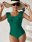 Jednodijelni kupaći kostim s volanima Ženski kupaći kostim Zeleni crni Monokini Biquinis Feminino Odjeća za plažu Kupaći kostimi Bodi za plažu