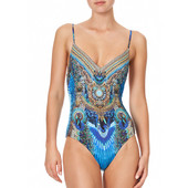 Vintage ženski jednodijelni kupaći kostim i suknja, kupaći kostim na pruge, plava ženska retro haljina za plažu, ljetna odjeća za surfanje