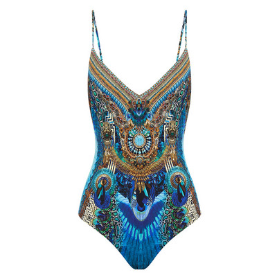 Vintage ženski jednodijelni kupaći kostim i suknja, kupaći kostim na pruge, plava ženska retro haljina za plažu, ljetna odjeća za surfanje