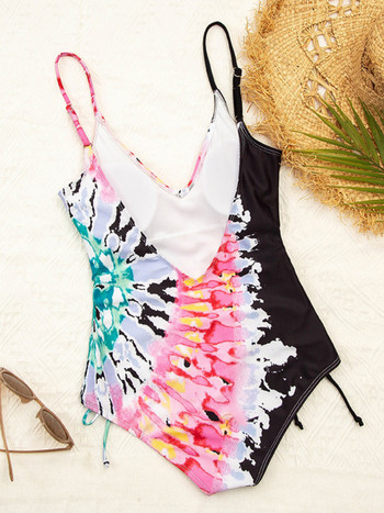 Tie Dye One Piece Μαγιό Γυναικεία Μαγιό Ψηλό Κομμένο Μαγιό Εξώπλατο Παραθαλάσσιο σέξι μαγιό 2023 Καλοκαιρινό κορμάκι