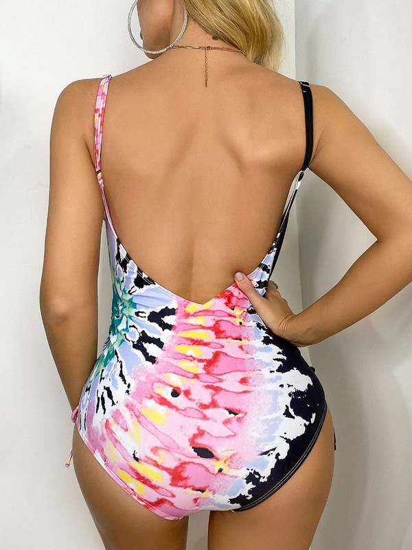 Tie Dye jednodijelni kupaći kostim Ženski kupaći kostim Visoki kupaći kostim Bez leđa Odjeća za plažu Seksi kupaći kostim Ljetni bodi 2023.