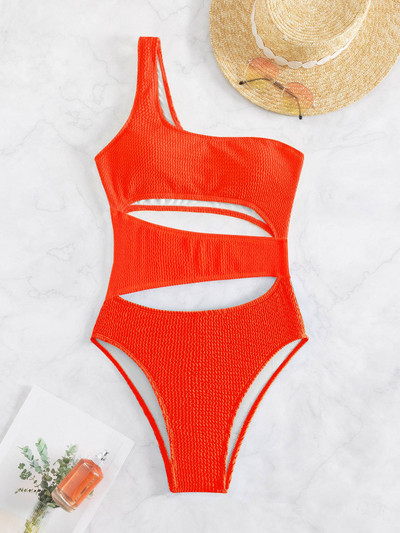 Ljubičasti ženski kupaći kostim na jedno rame, jednodijelni seksi kupaći kostim, novi monokini kupaći kostimi s teksturom za 2022., kupaći kostimi za plažu