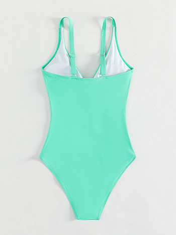 2023 Sexy Green One Piece μαγιό Γυναικεία μαγιό με λαιμόκοψη V γυναικεία Push Up Monokini Bathers Μαγιό Μαγιό παραλίας