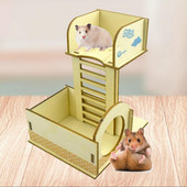 Ανθεκτικό στο δάγκωμα συμπαγές ξύλο που παίζει και ξεκουράζεται Αξεσουάρ κλουβιού κρησφύγετο κρυψώνων αρουραίων Παιχνίδι χάμστερ
