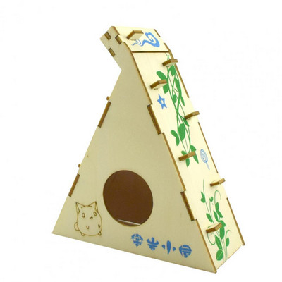 Ανθεκτικό στο δάγκωμα συμπαγές ξύλο που παίζει και ξεκουράζεται Αξεσουάρ κλουβιού κρησφύγετο κρυψώνων αρουραίων Παιχνίδι χάμστερ