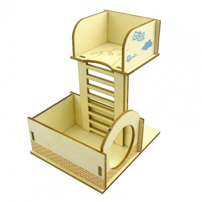 Ανθεκτικό στο δάγκωμα συμπαγές ξύλο που παίζει και ξεκουράζεται Αξεσουάρ κλουβιού κρησφύγετο κρυψώνων αρουραίων Παιχνίδι χάμστερ