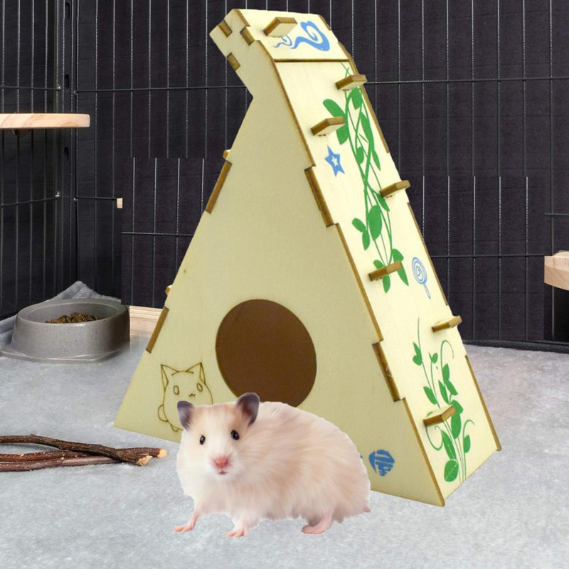 Ανθεκτικό στο δάγκωμα συμπαγές ξύλο που παίζει και ξεκουράζεται Αξεσουάρ κλουβιού κρησφύγετο κρυψώνων αρουραίων Παιχνίδι χάμστερ