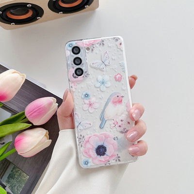 για Samsung Galaxy S23 S22 S21 S20 Ultra Plus FE 5G A53 A73 A52S A33 A72 A13 Θήκη Cute Floral Butterfly Clear Full Camera Case