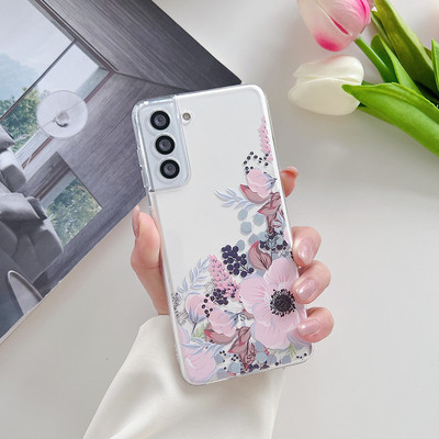για Samsung Galaxy S23 S22 S21 S20 Ultra Plus FE 5G A53 A73 A52S A33 A72 A13 Θήκη Cute Floral Butterfly Clear Full Camera Case