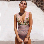 Moteriški Retro maudymosi kostiumėliai Deep V Sexy One Piece maudymosi kostiumėlis dizainerio maudymosi kostiumėlis vasaros banglenčių dėvėjimui atostogų paplūdimio drabužiai