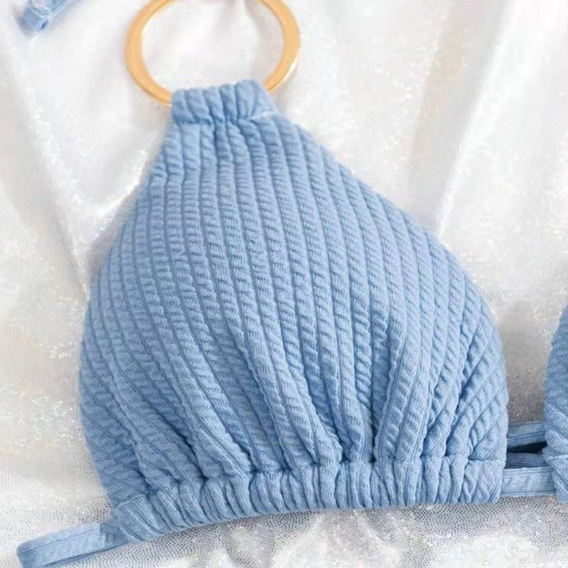 RUUHEE Bikini Sexy Costume de baie pentru femei 2022 Bikini Costum de baie cu nervuri Costume de baie sexy Biquini cu tăiere înaltă Set de bikini Push Up pentru femei