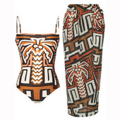 Divatmintás Colorblock Sling bikini 2022 új string, szexi hát nélküli egyrészes fürdőruha Elegáns vékony, magas derekú strandruha
