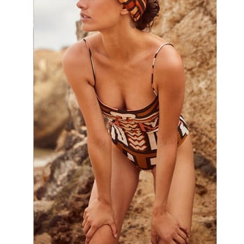 Fashion Print Colorblock Sling Bikini 2022 New String Sexy One Piece μαγιό Κομψό λεπτό ψηλόμεσο μαγιό