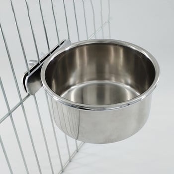 Pet Birds Hanging Cage Bowl Dish Cup Anti-turnover από ανοξείδωτο ατσάλι Τροφή τροφοδοσίας για Parakeet Lovebird Finches Drinking Feeder