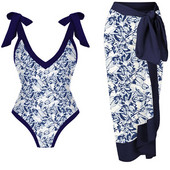 Moteriškas vientisas maudymosi kostiumėlis ir sijonas maudymosi kostiumėlis Moteriškas retro stiliaus atostogų paplūdimio suknelė Asimetriška vasaros elegantiška banglenčių apranga