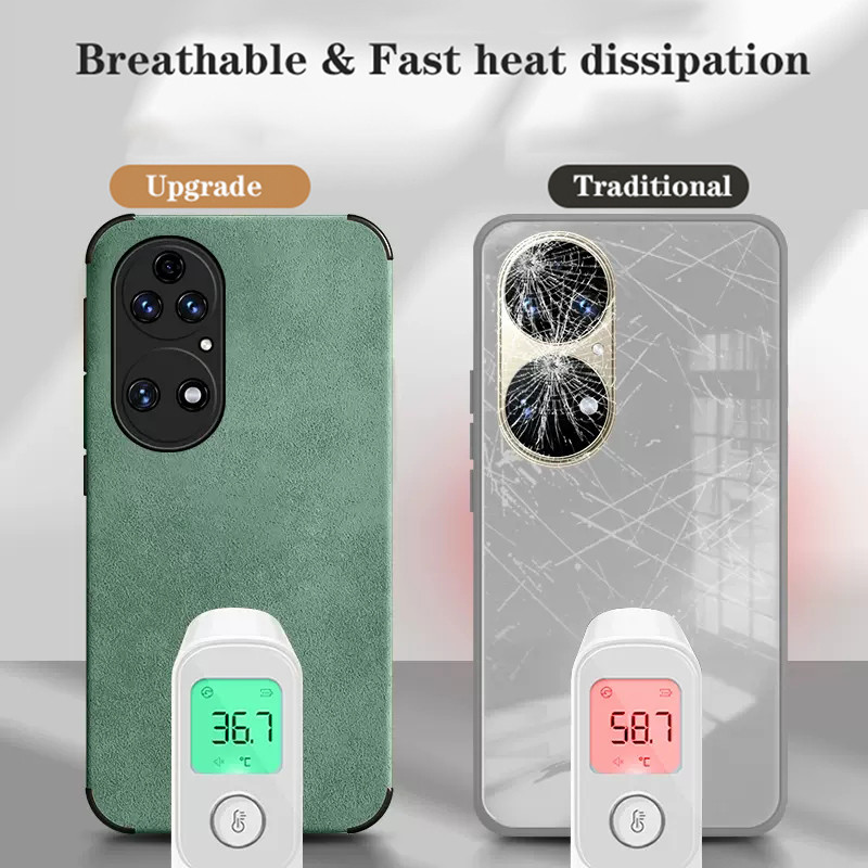 Δερμάτινη θήκη τηλεφώνου Lambskin PU για Huawei P50 Pro Lite P40 P30 Nova 10 9 5T Honor 20 30 50 9X Αντικραδασμικό ματ μαλακό υφασμάτινο κάλυμμα