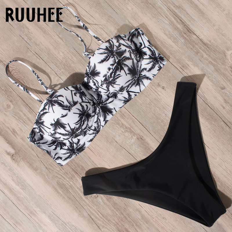 RUUHEE Leopard bikini fürdőruha, női fürdőruha, 2021 brazil bikini szett Push Up fürdőruha, női nyári strandviselet biquini