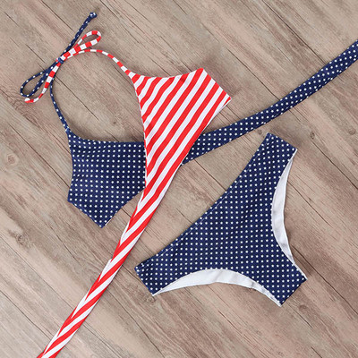 RUUHEE Bandage Bikini 2020 Γυναικείο μπικίνι halter Top μαγιό δύο τεμαχίων Ψηλόμεσο μαγιό εμπριμέ μπικίνι καλοκαιρινό σετ μαγιό