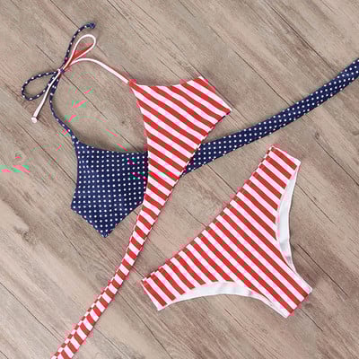 RUUHEE Bandage Bikini 2020 Γυναικείο μπικίνι halter Top μαγιό δύο τεμαχίων Ψηλόμεσο μαγιό εμπριμέ μπικίνι καλοκαιρινό σετ μαγιό