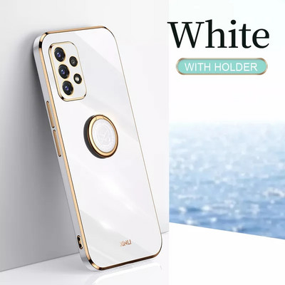 Dengiamas kvadratinis žiedo laikiklis, telefono dėklas, skirtas Samsung Galaxy S22 Ultra S21 S20 FE S10 Plus A32 A52 A72 A51 A71 silikoninis dangtelis