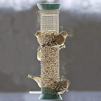 Bird Feeder Hanging Tube Τροφοδότης πουλιών για εξωτερικό πλέγμα Οθόνη τροφοδοσίας πουλιών Τροφοδότης τροφοδοσίας πουλιών Υπαίθριος τροφοδότης πουλιών