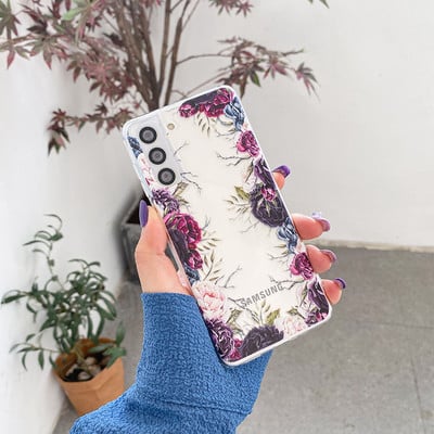 3D Floral Case za Samsung Galaxy S23 S22 S21 Ultra Plus FE 5G Note 20 A22 A32 A52S A42 A33 A53 A73 A13 Full Protect Clear Cover