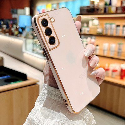 Калъф с покритие за Samsung Galaxy S22 S23 Ultra S21 S20 FE Plus A72 A71 A32 A51 A52 A53 5G Луксозен мек силиконов капак за броня Coque