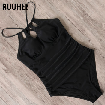 RUUHEE 2020 One Piece μαγιό Leopard μαγιό για γυναίκες Σέξι Push Up Μαγιό με Επιθέματα Μαγιό Μαγιό Hollow Out