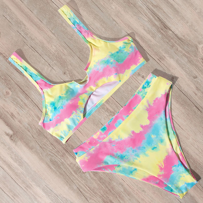 RUUHEE 2021 комплекти бикини Дамски бански бикини Dye Tie Push Up Секси бански костюм Дамски плажни костюми Biquinis Дамски бански костюми