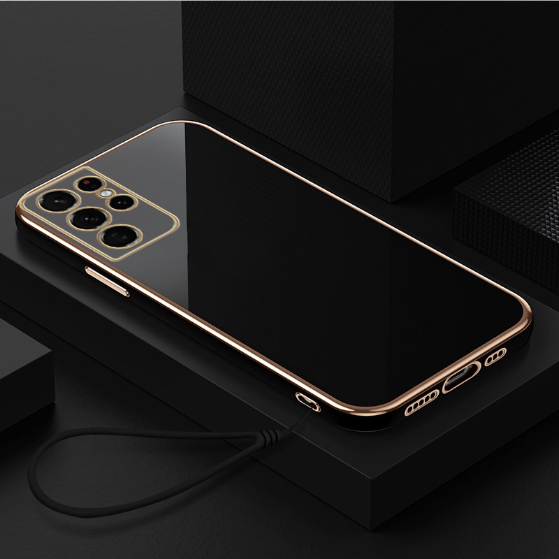 Luksuslik kaelapaelaga kaetud silikoonist ümbris Samsung Galaxy S23 S22 S21 S20 FE S10 Plus Note 20 Ultra A13 A32 pehme kaitseraua kattega