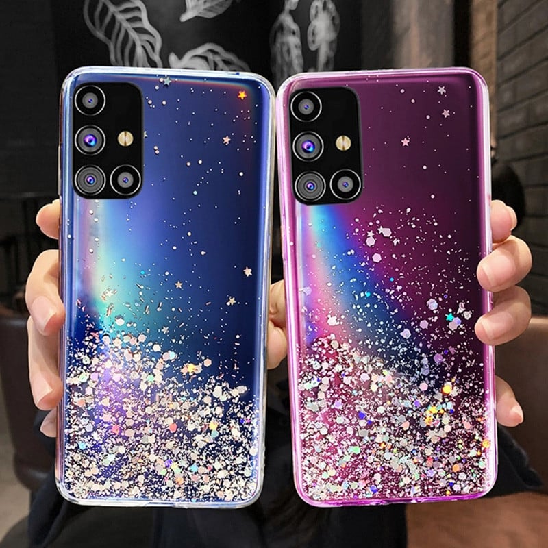 Θήκη Bling Glitter Star για Samsung Galaxy A13 A23 A33 A53 A32 A52 A72 A71 A51 S23 S22 Ultra 5G S21 FE S20 Plus Note 10 20